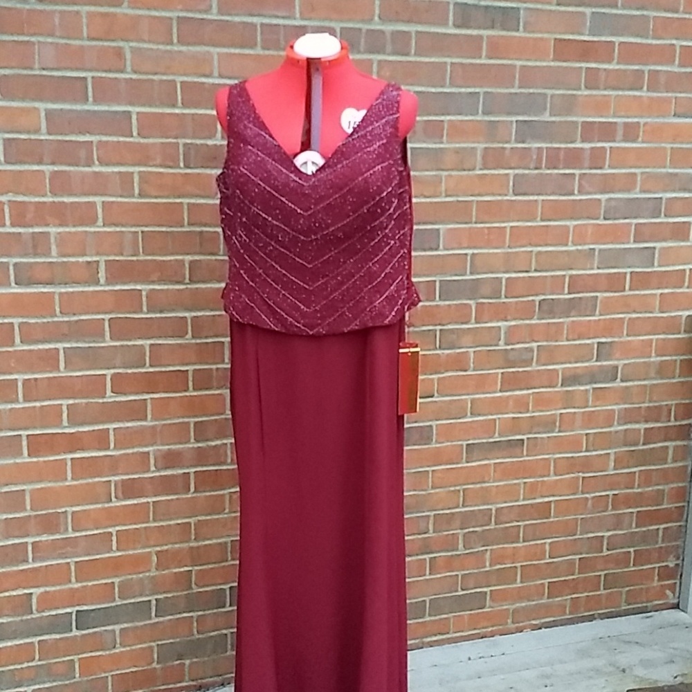 NWT 3XL May Queen faux 2pc chiffon dress w jacket - Picture 6 of 7